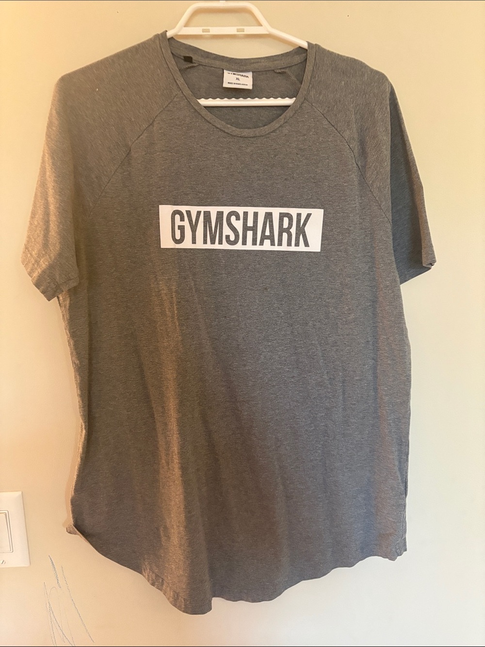 Gymshark Charcoal Tee with White Logo